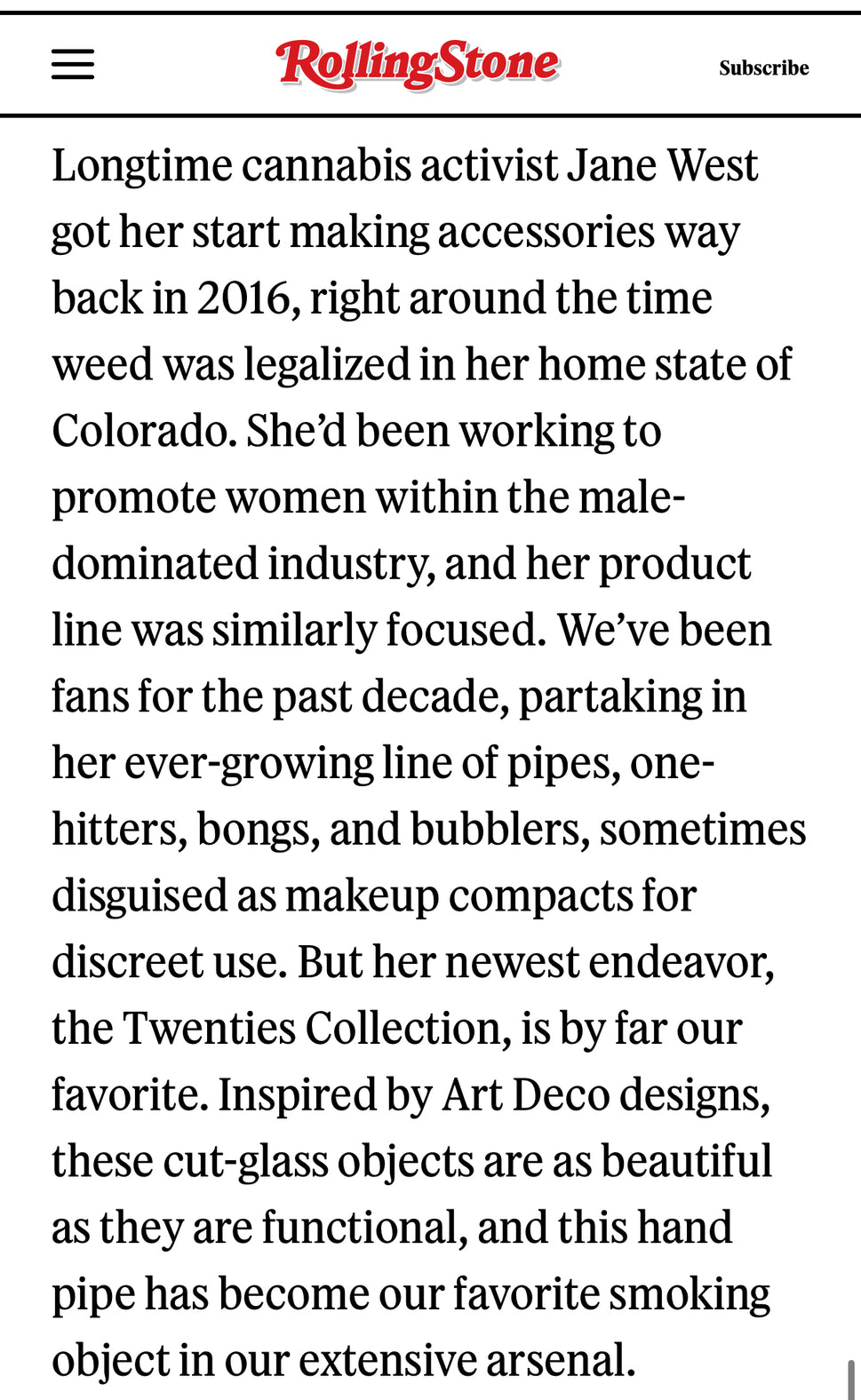 Twenties Collection Hand Pipe | Amber