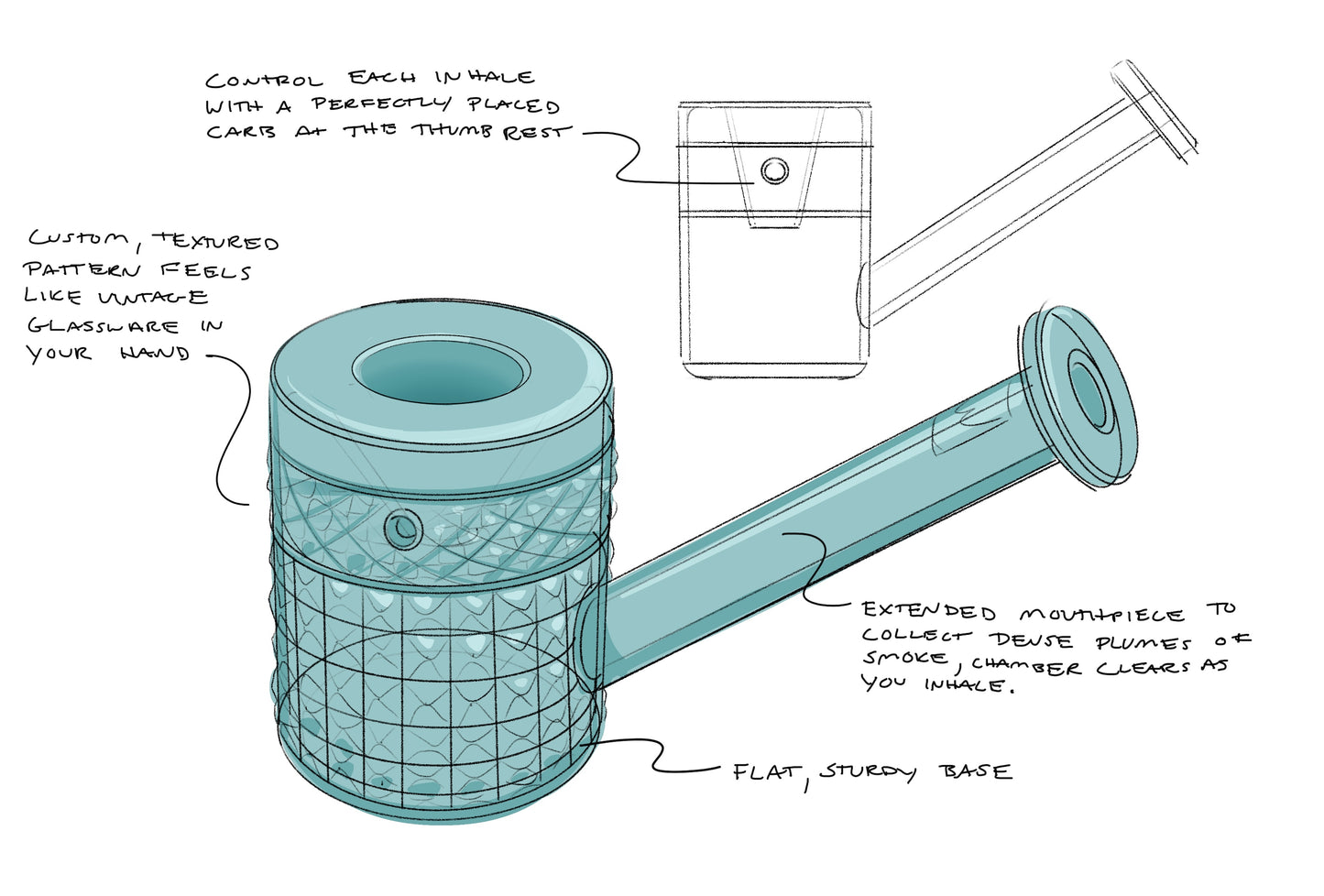 Twenties Collection Hand Pipe | Amber