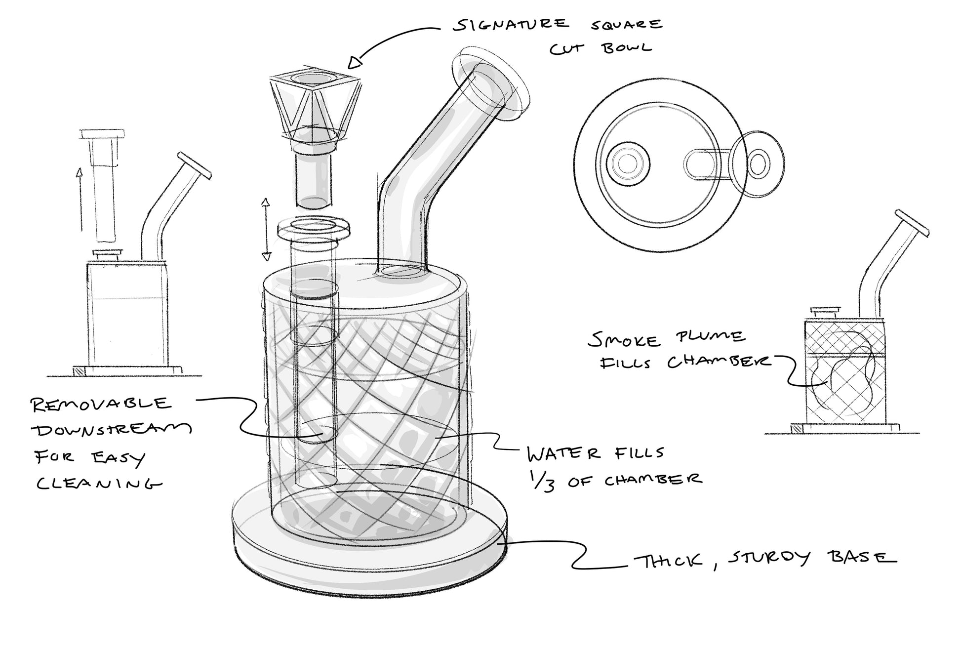 Twenties Collection Water Pipe | Amber