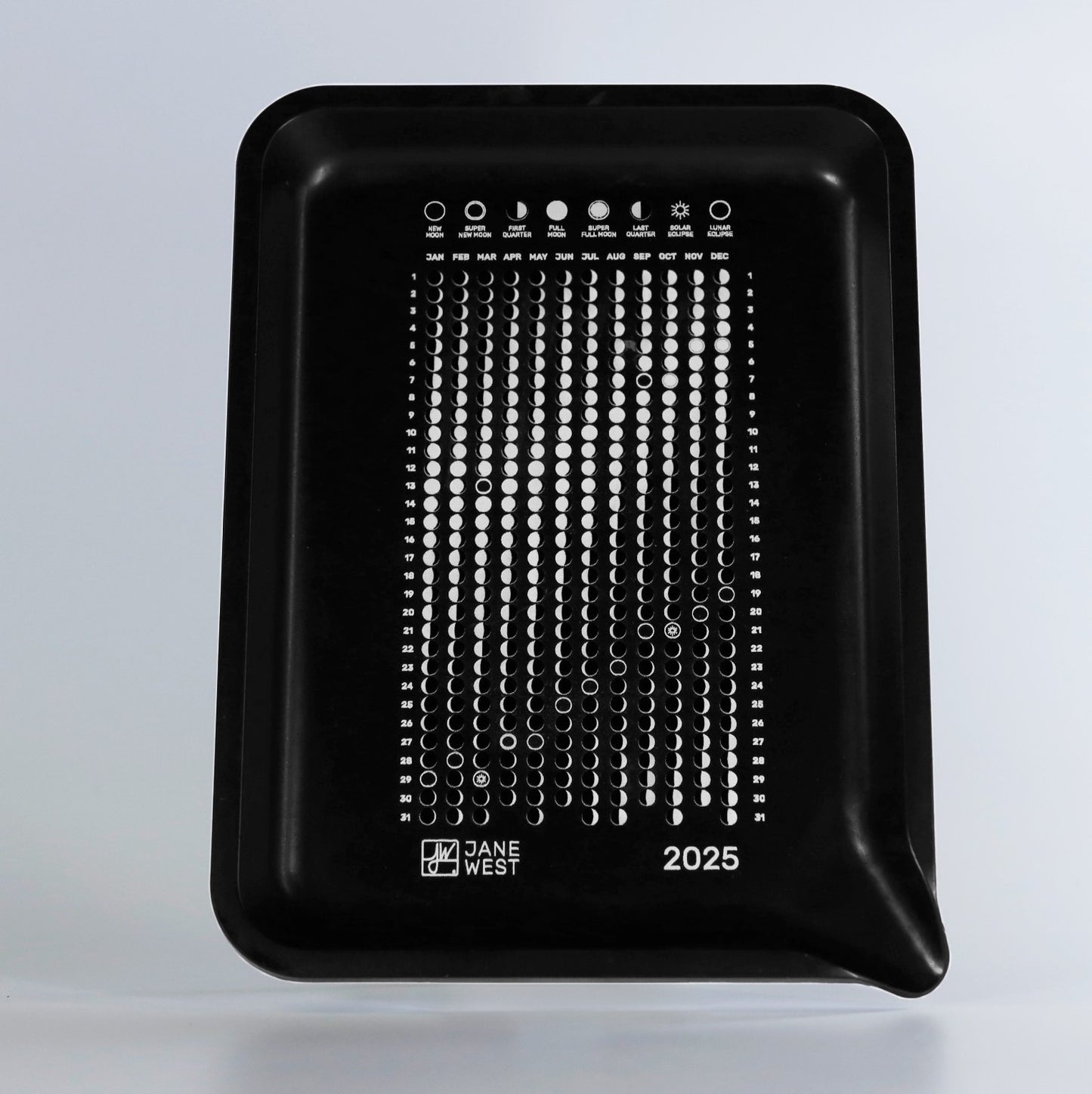 2025 Moon Calendar Hemp Rolling Tray