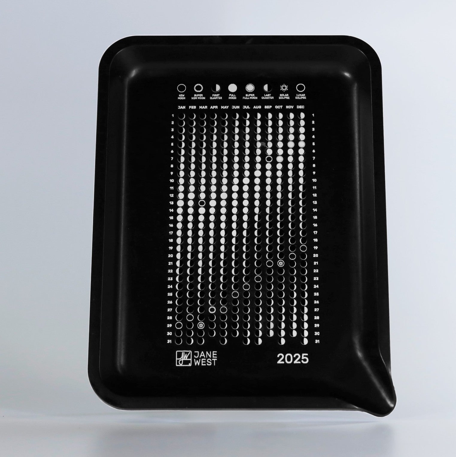 2025 Moon Calendar Hemp Rolling Tray