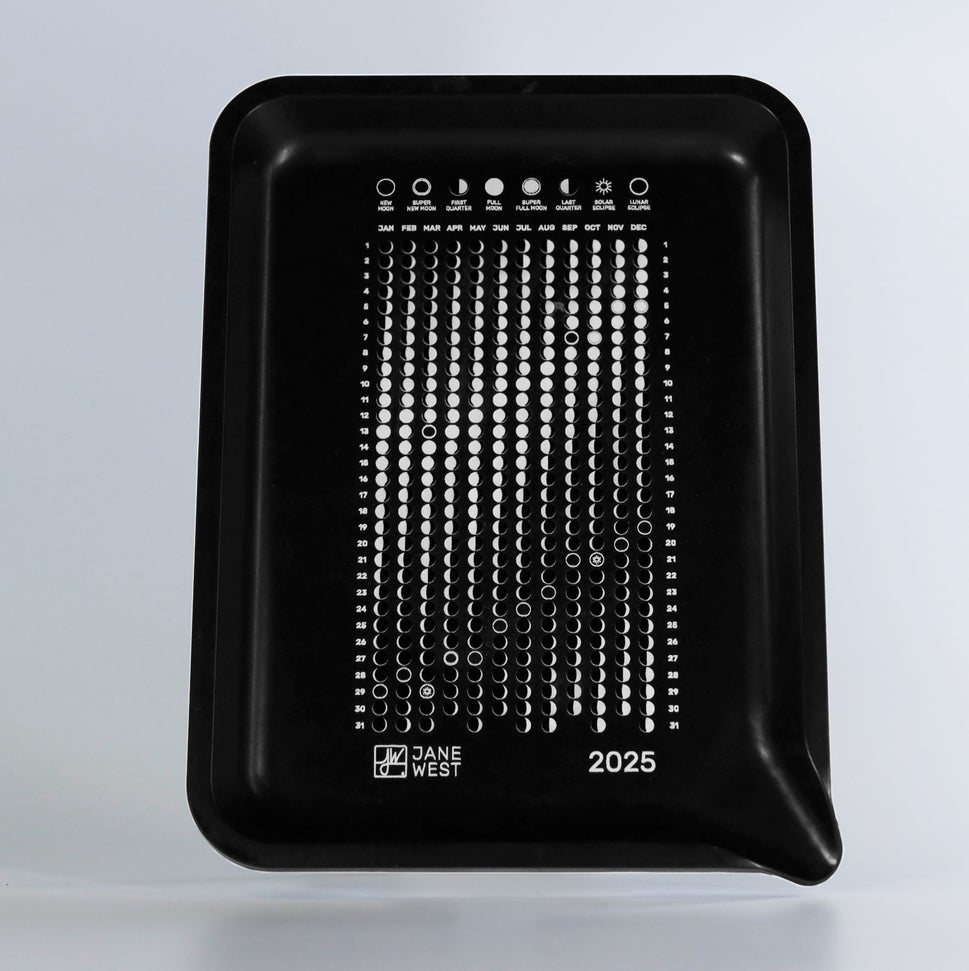 2025 Moon Calendar Hemp Rolling Tray